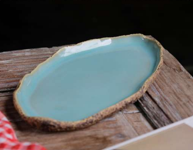 Turquoise Coral Oval Plate